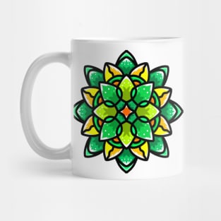 GREEN MANDALA Nature theme Mug